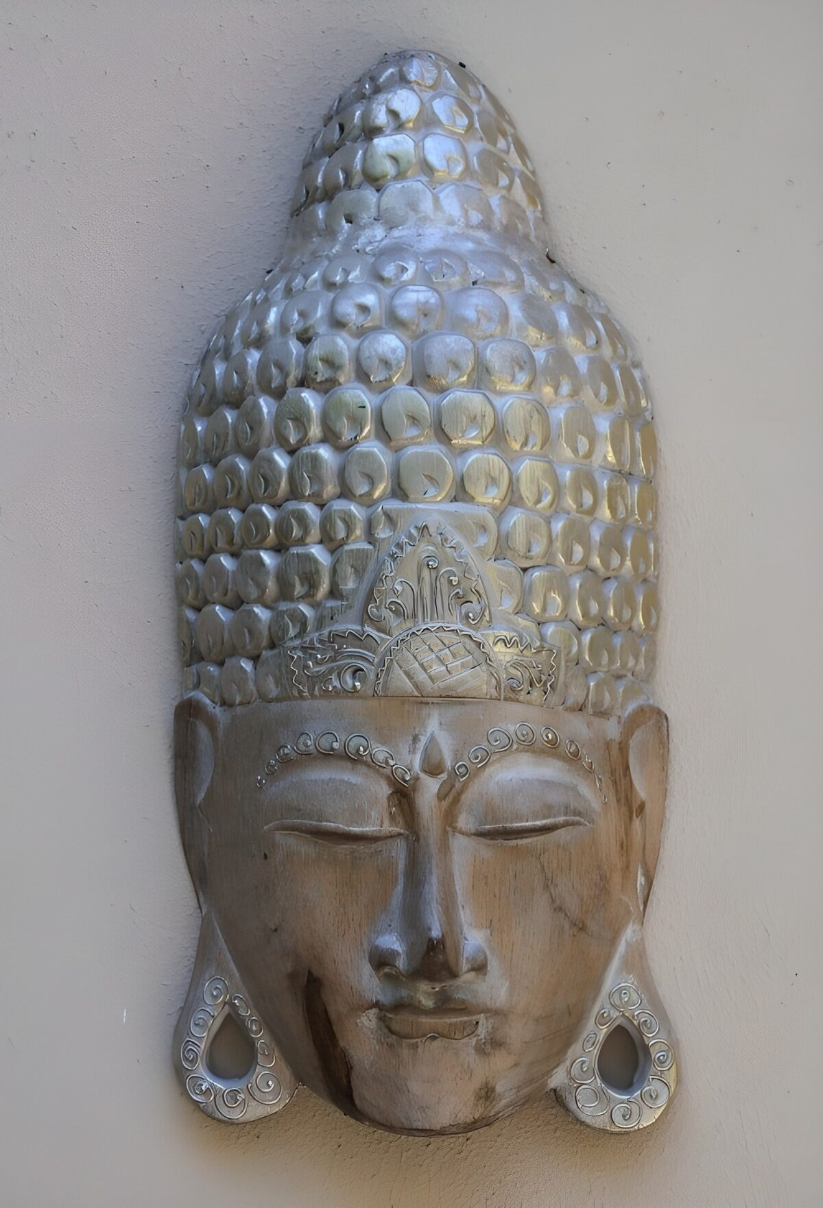 Serene Wooden Buddha Wall Art