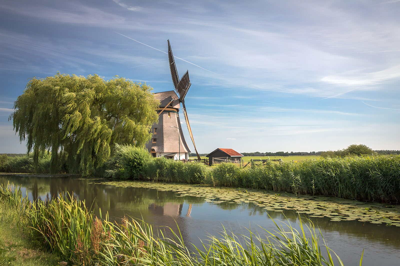 OCCOM4937483: Tranquil Dutch Windmill Landscape