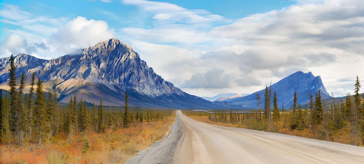 Serene Mountain Road in Autumn