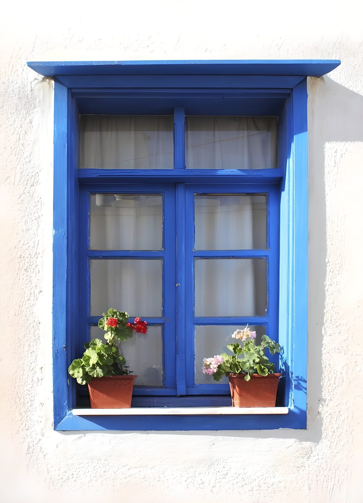 OCCOM9326432: Charming Blue Window with Flowers