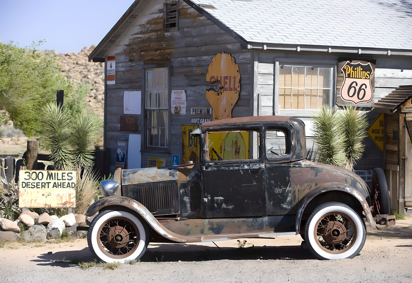 OCCOM6622322: Vintage Car by Desert Shack