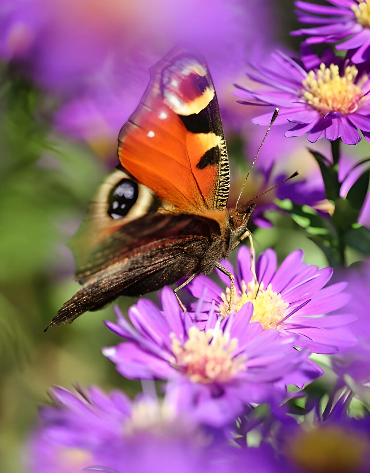 OCCOM9652886: Vibrant Butterfly on Purple Flowers