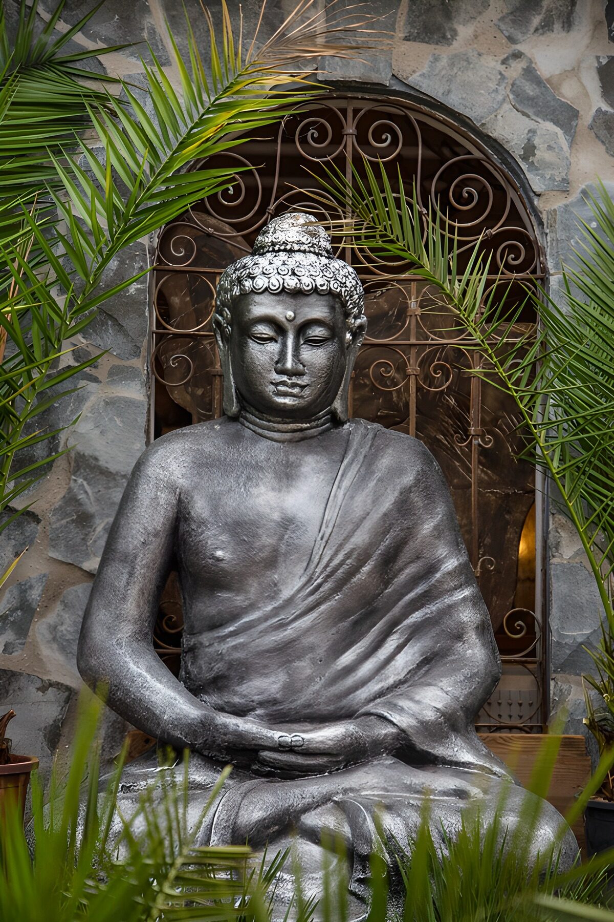 Serene Buddha Amidst Lush Greenery