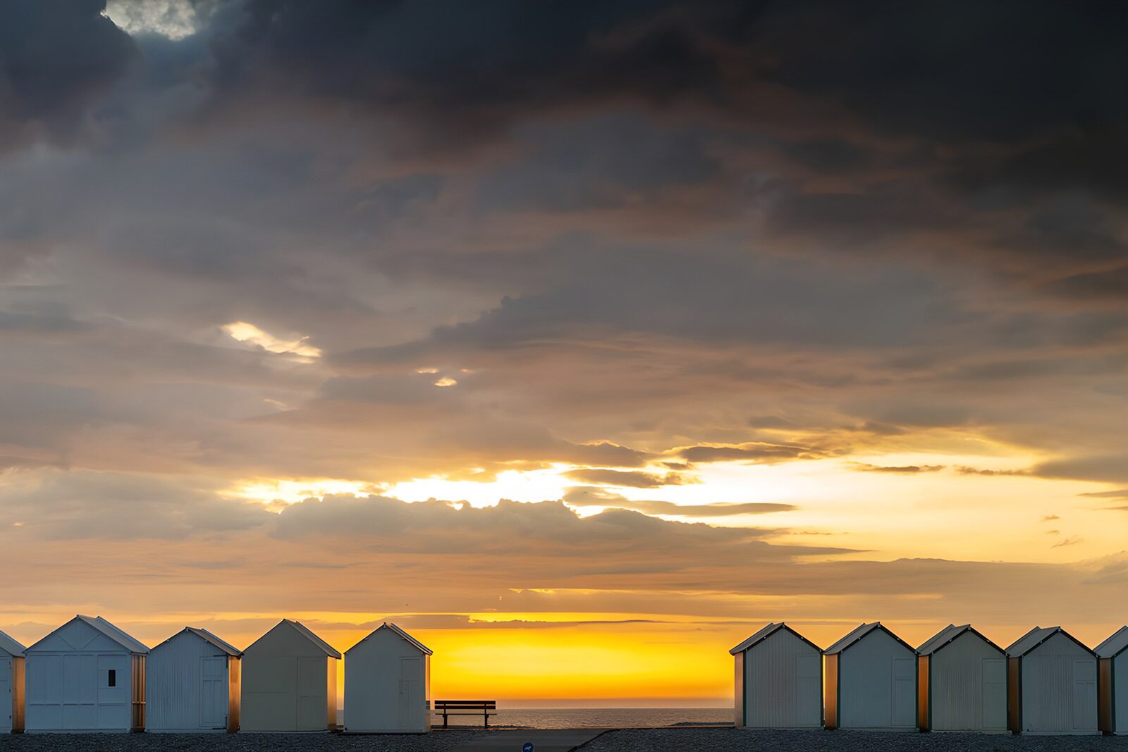 OCCOM1663713: Beach Huts at Sunset