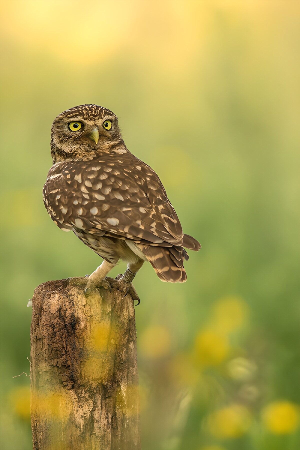 Charming Little Owl on a Post