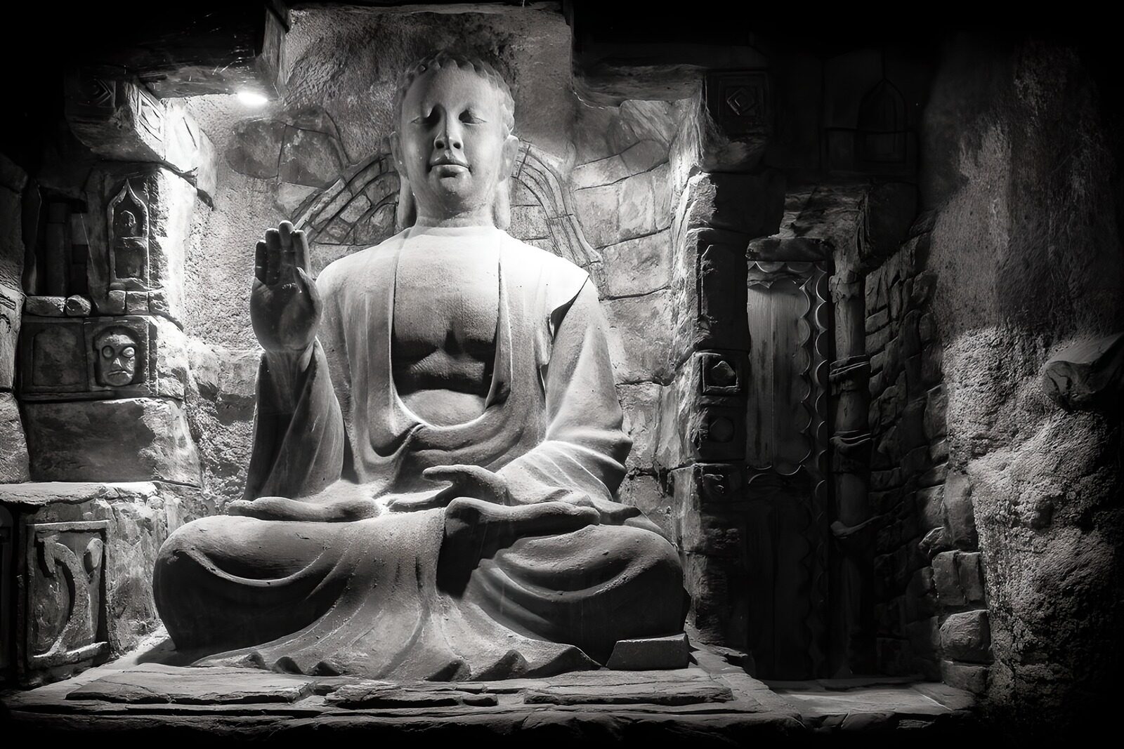 OCCOM8131494: Serene Buddha Statue in Monochrome