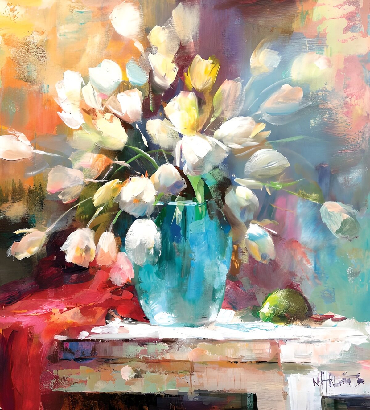 Spring Bouquet on Artful Table