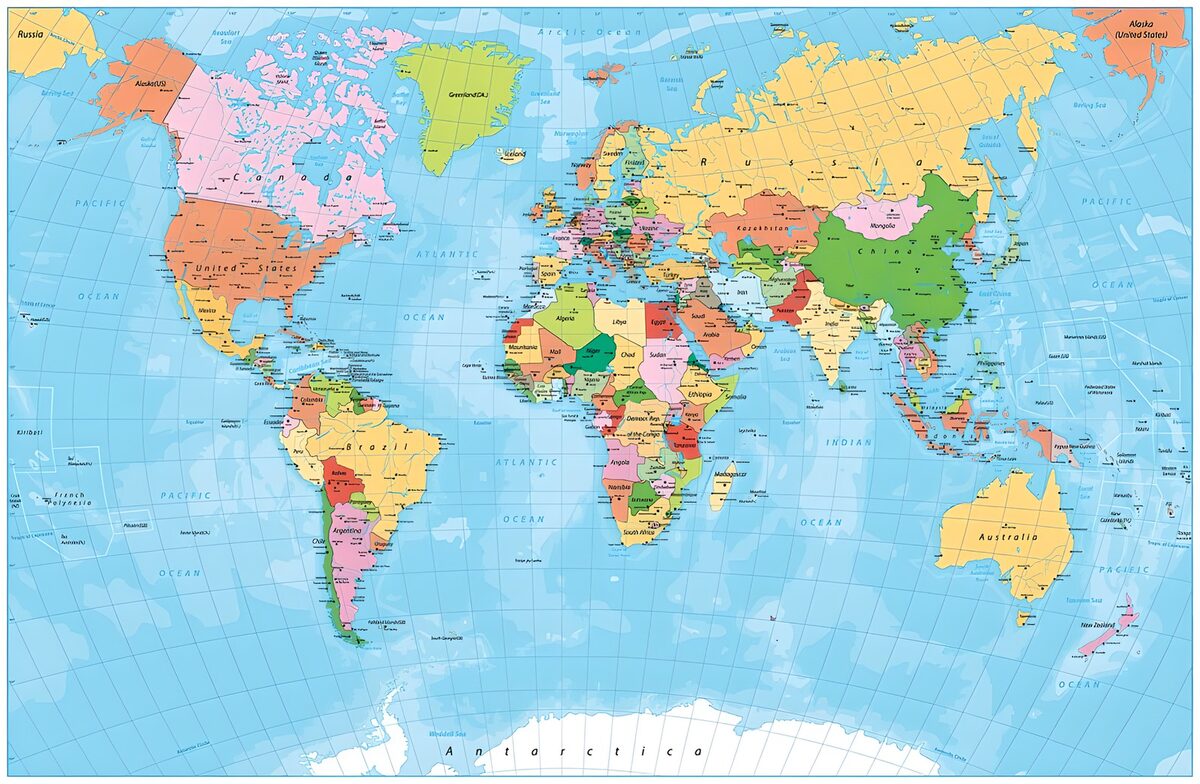 Colorful World Map Overview