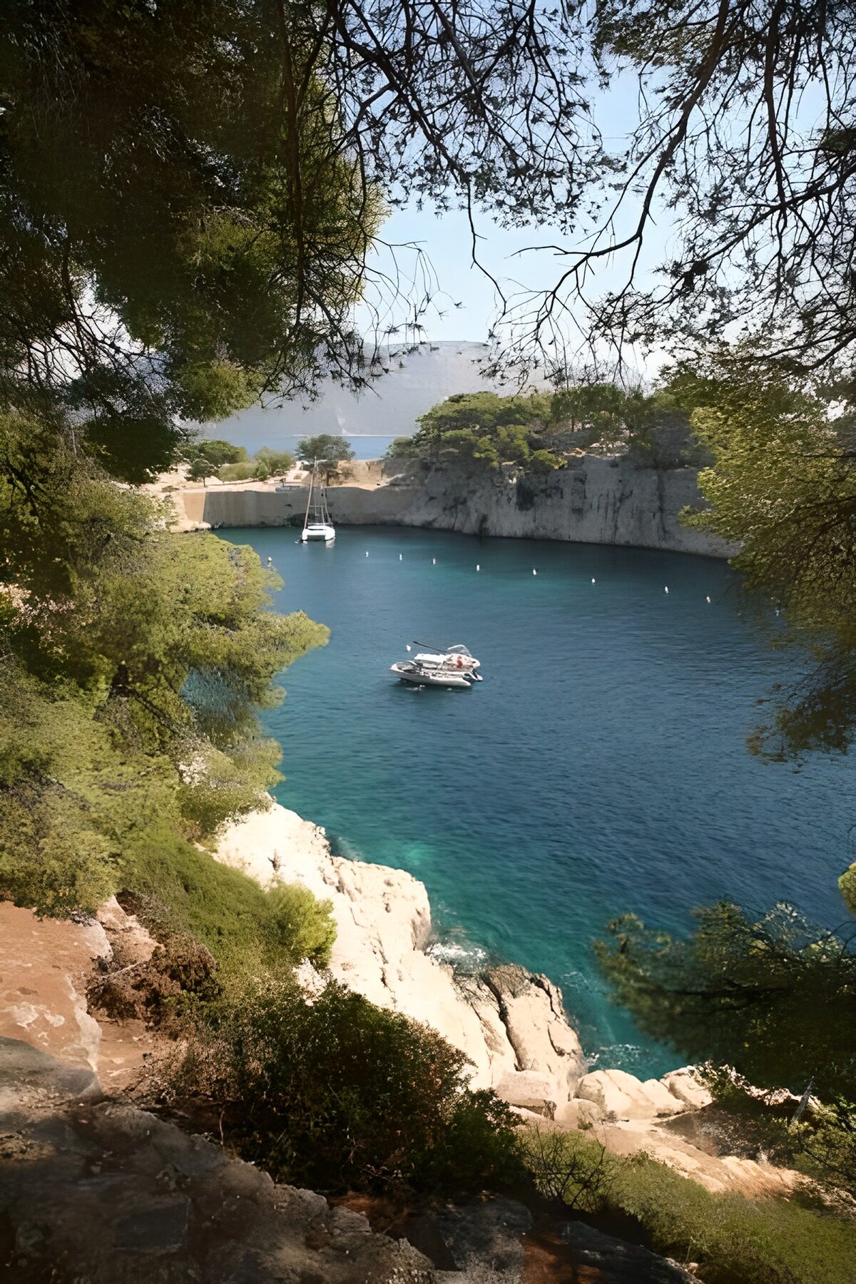 Tranquil Cove with a Boat