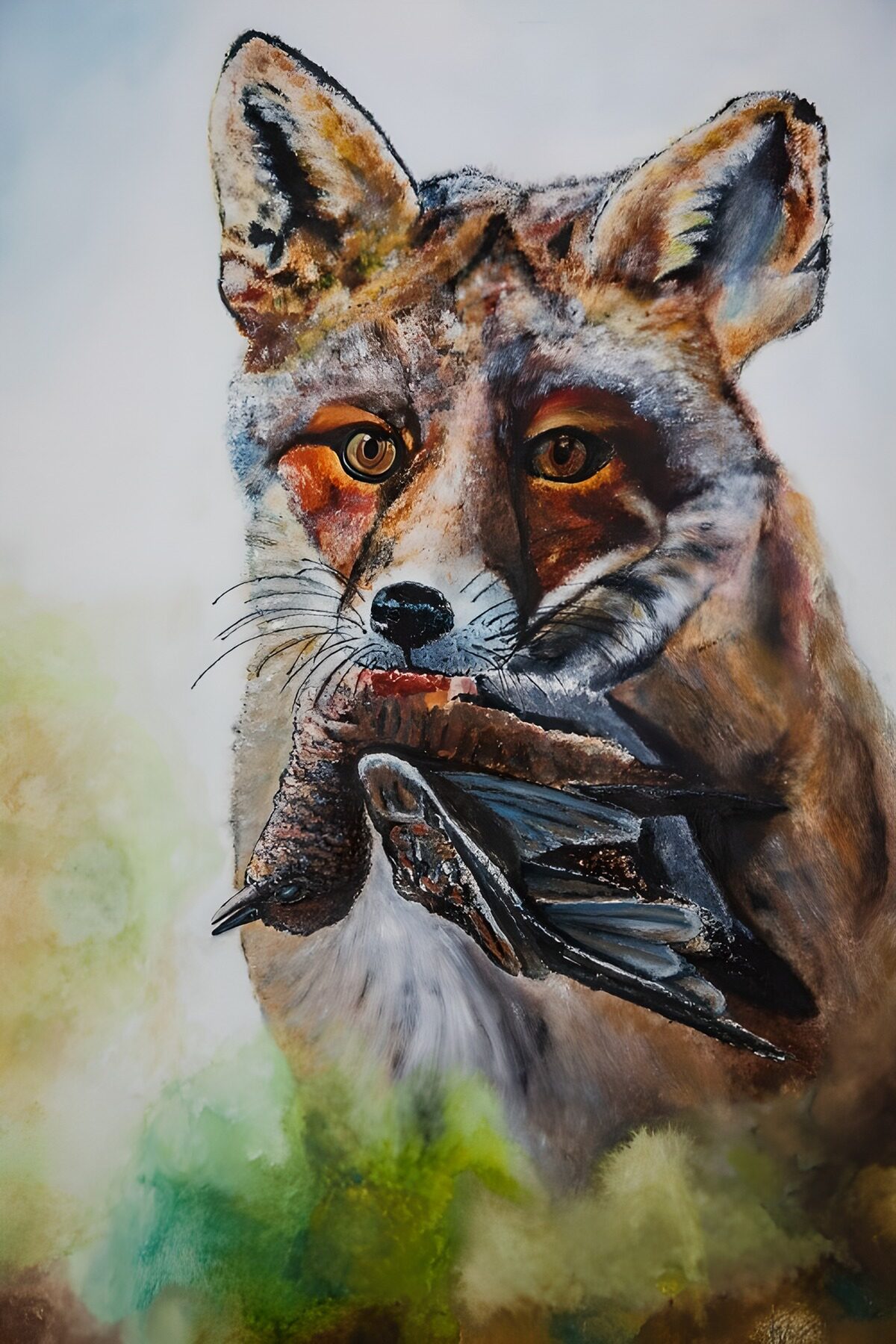 Majestic Fox with Its Prey