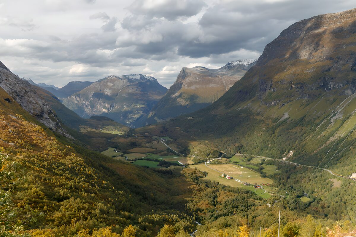 Majestic Mountain Valley in Autumn