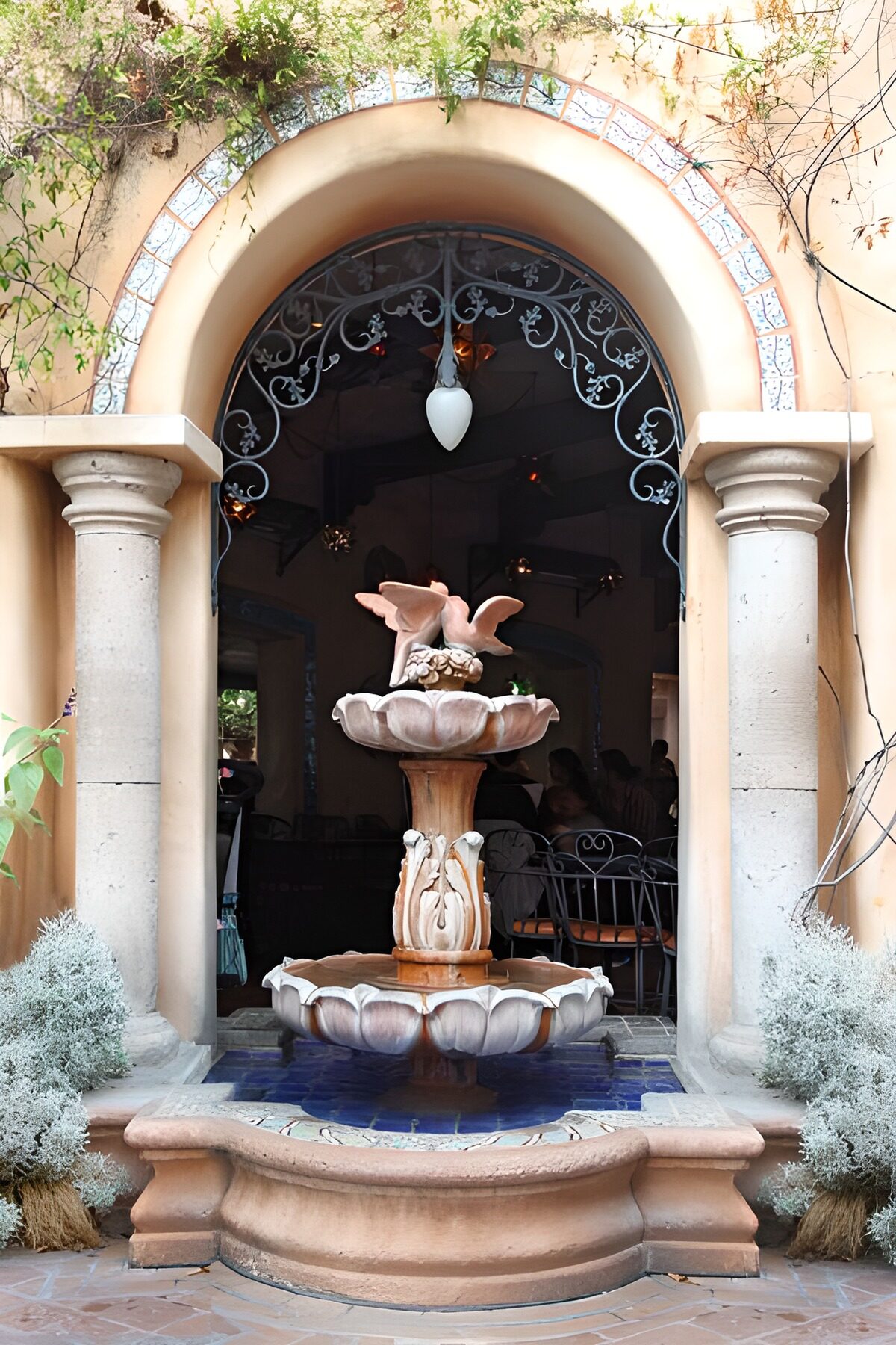 Elegant Garden Fountain Entrance