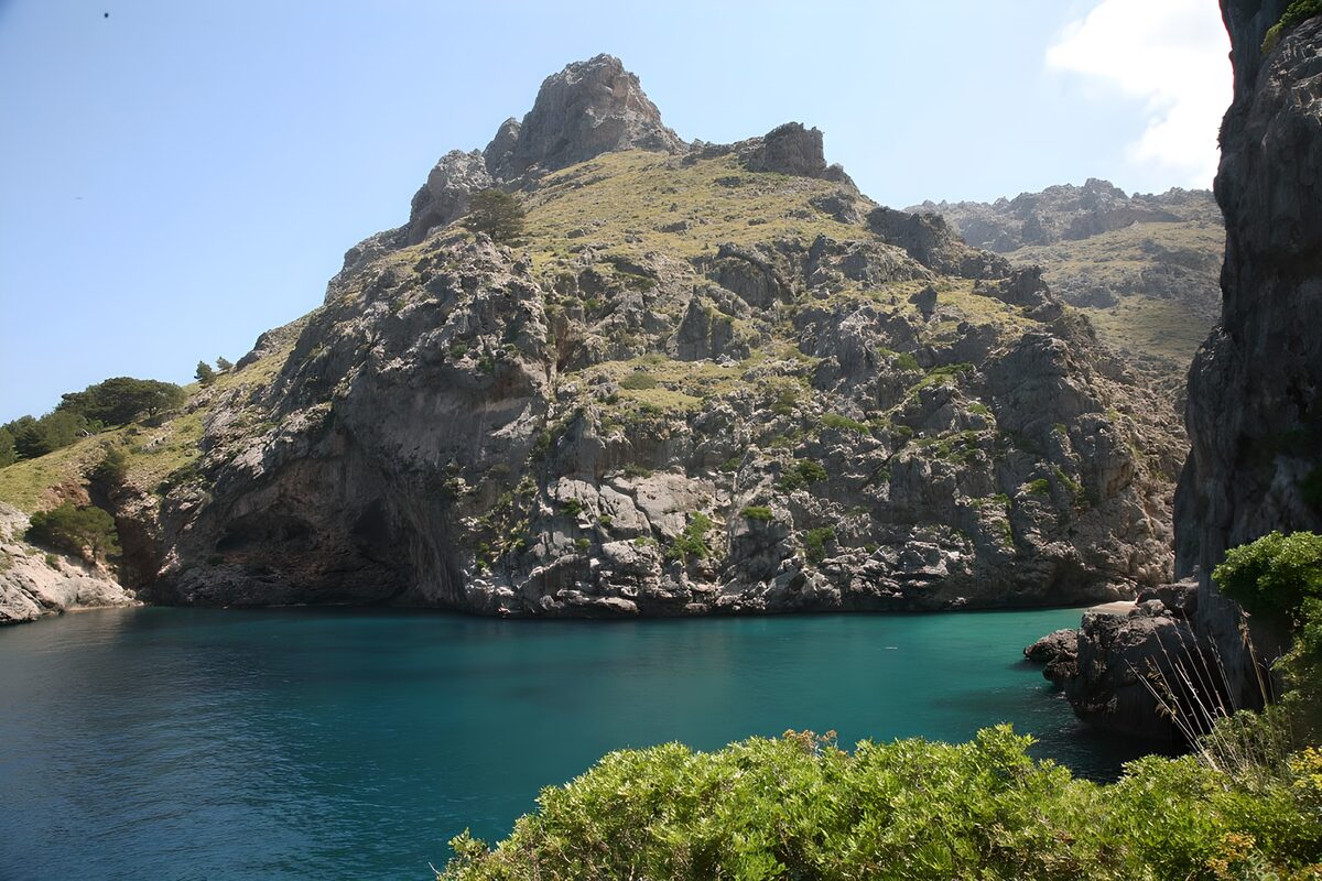 Serene Cove Amidst Rocky Mountains