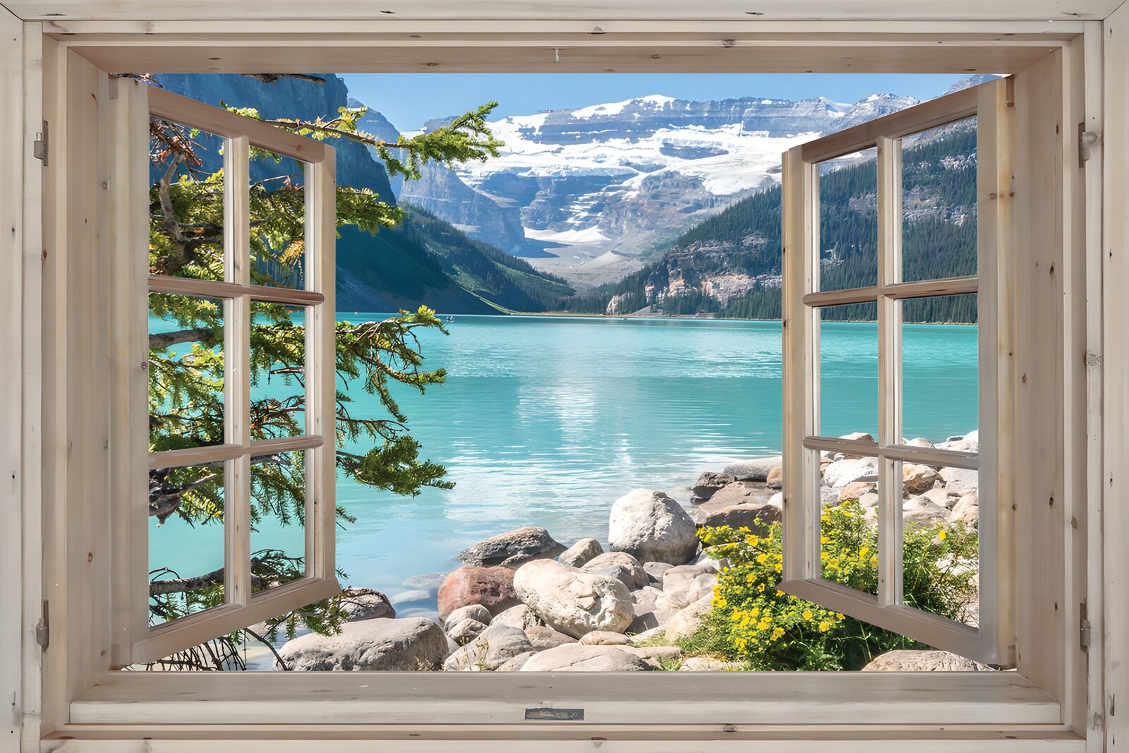 OCCOM6238401: Scenic View from a Wooden Window
