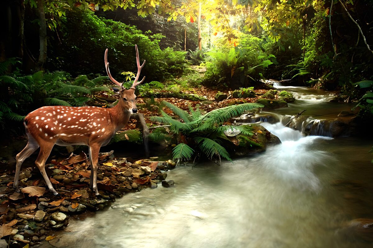 OCCOM6250190: Serene Stag by the Stream