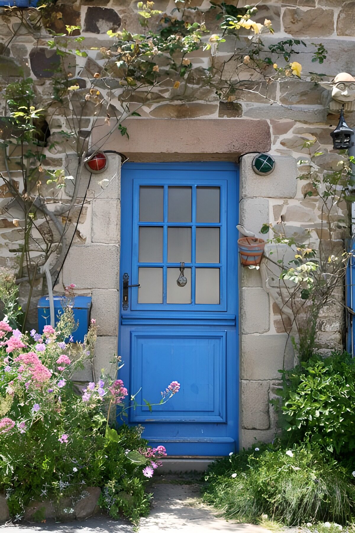 OCCOM4309753: Charming Blue Doorway with Flowers