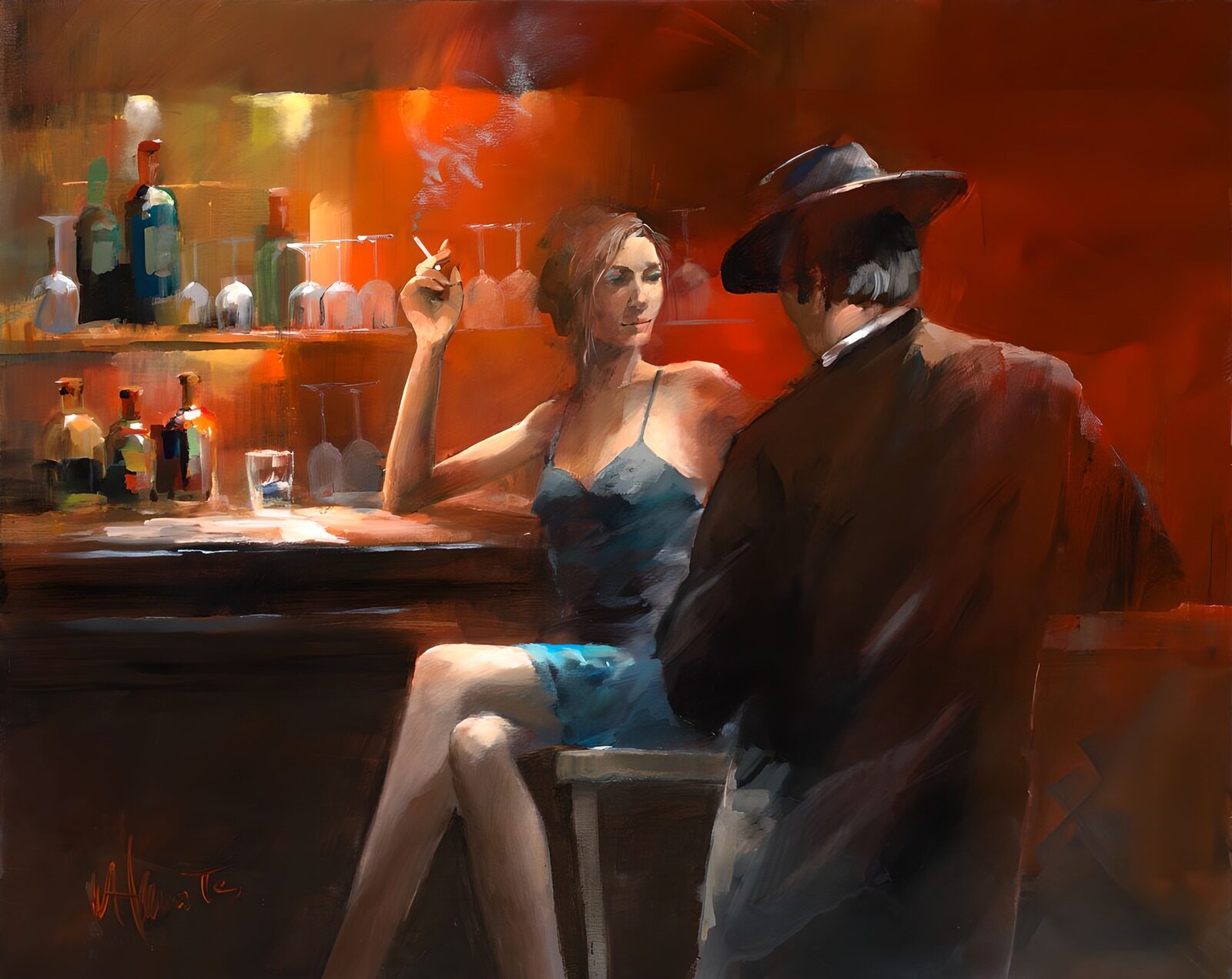 OCCOM1586805: "Twilight Conversations at the Bar"
