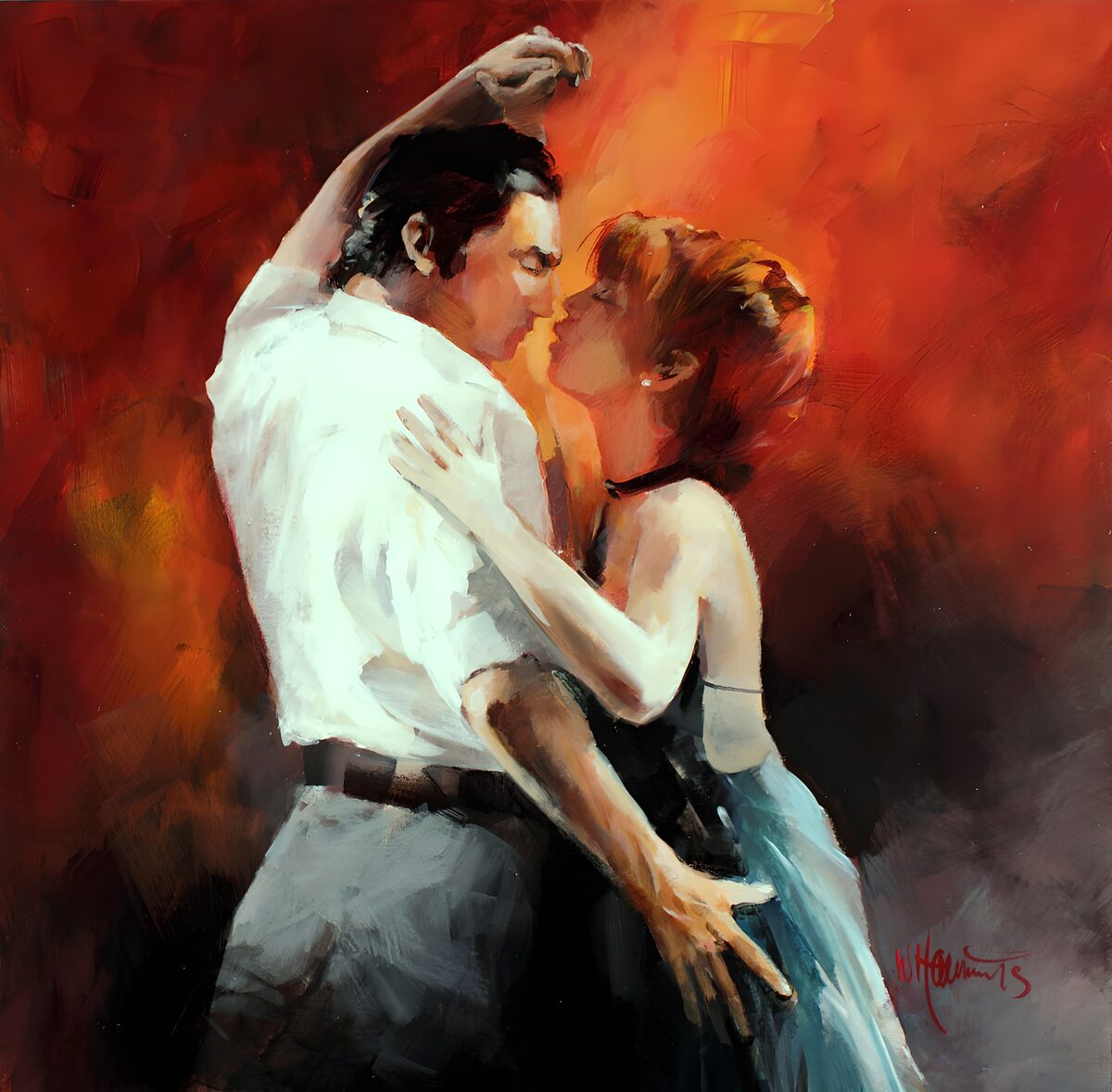 Passionate Dance Under Fiery Lights