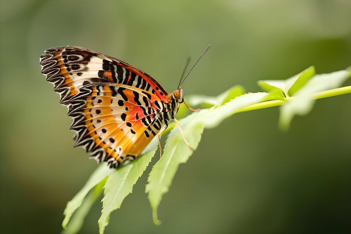 Vibrant Butterfly on a Leaf