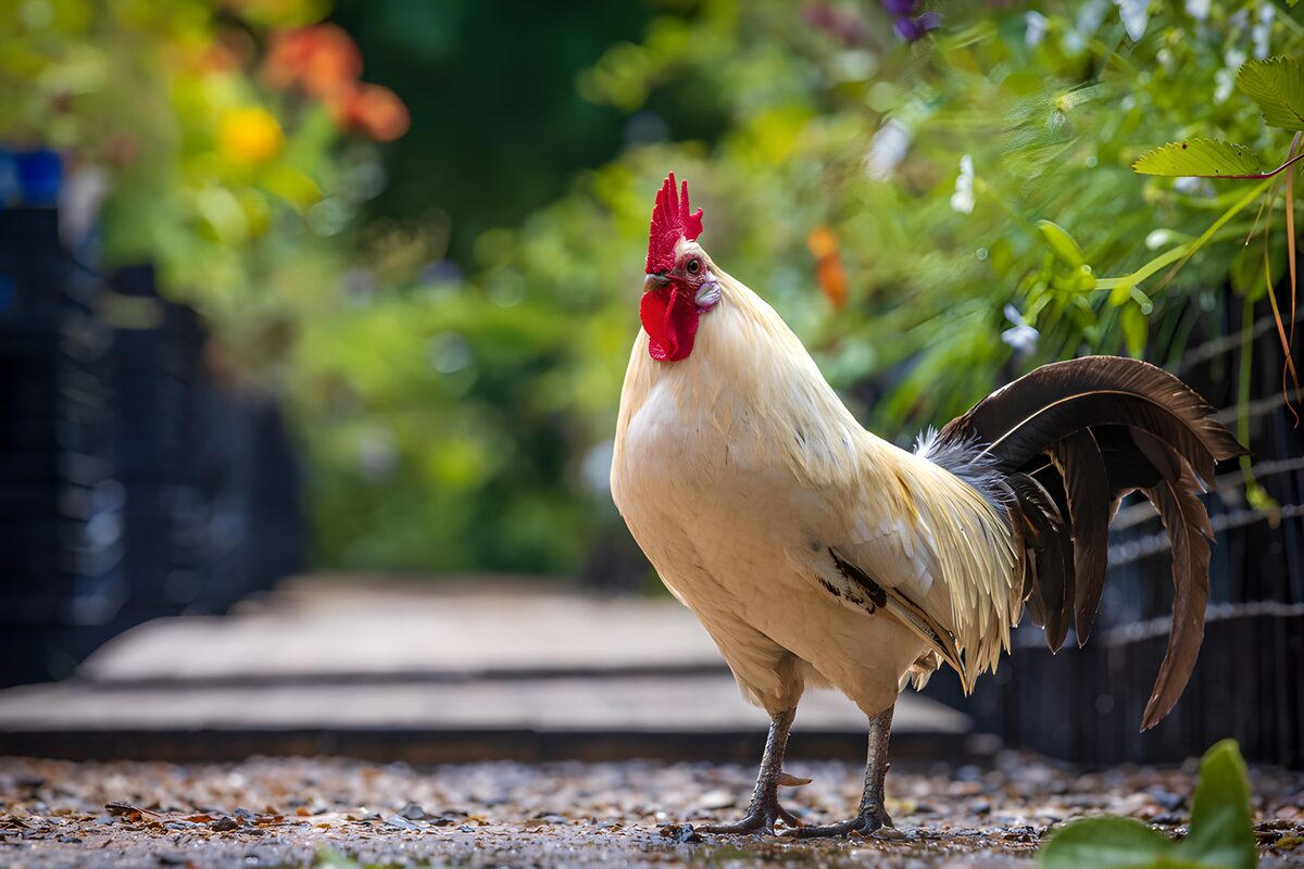 Rooster in Garden Path