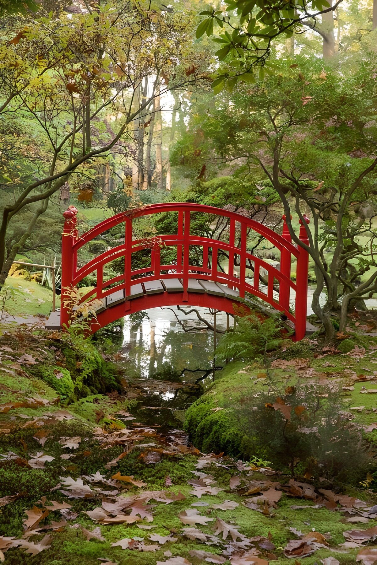 OCCOM2074560: Tranquil Red Bridge in Autumn
