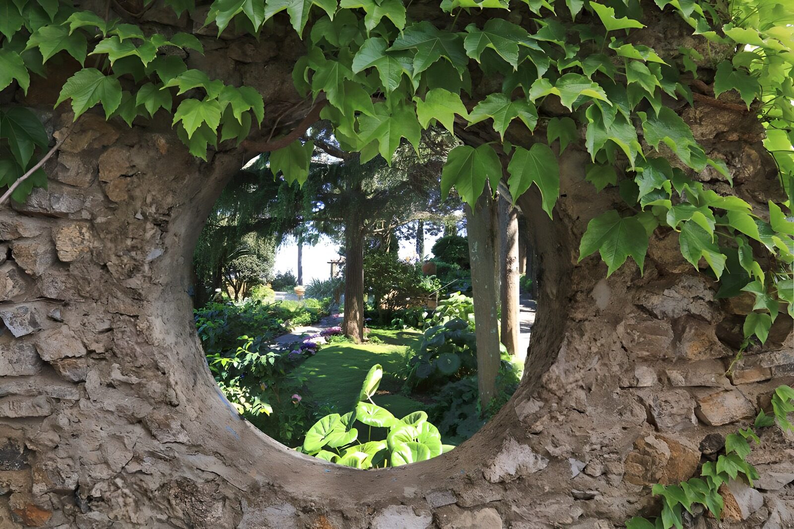 OCCOM5976837: Circular View through a Stone Wall