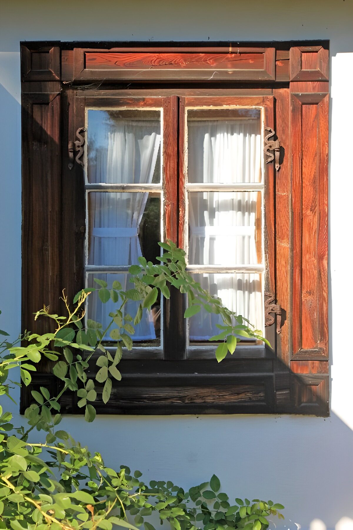 Charming Rustic Window with Drapes