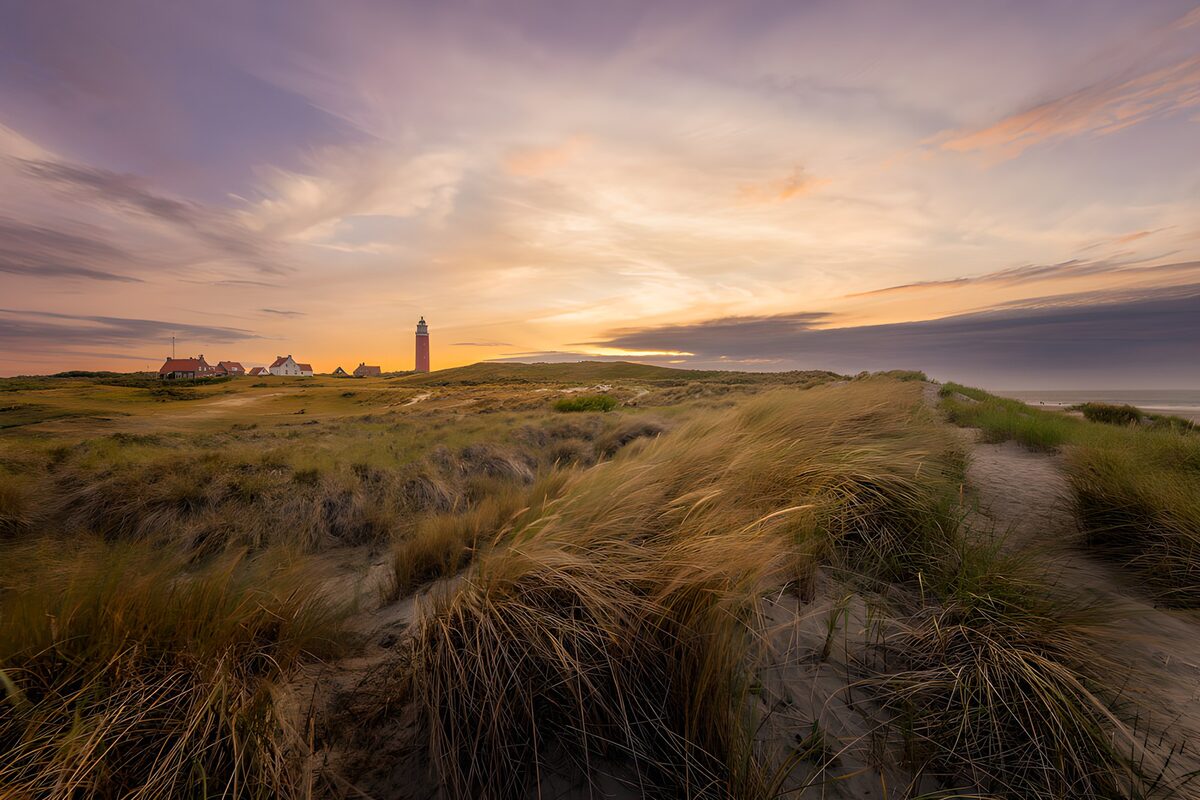 Serene Sunset by the Lighthouse