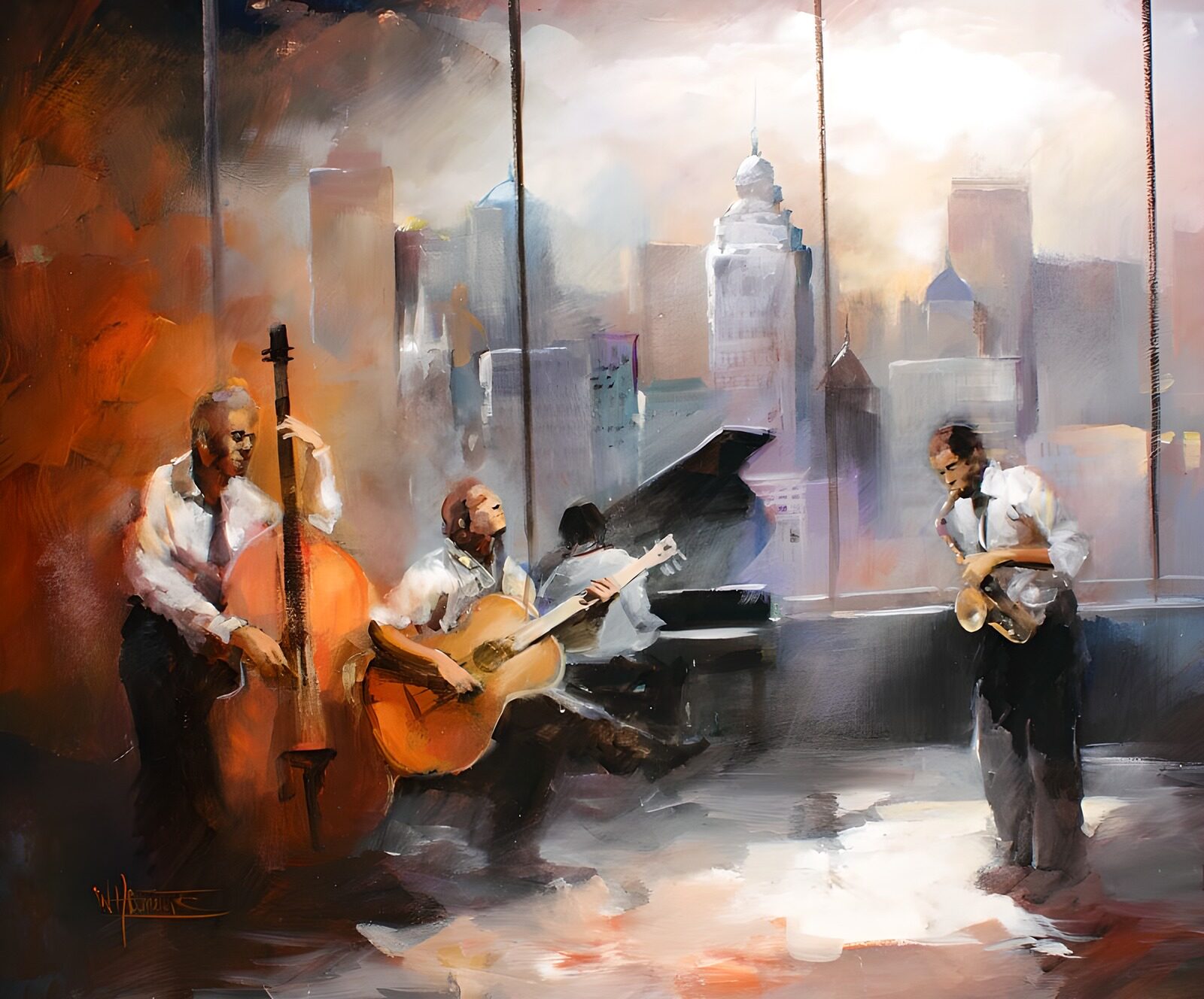 OCCOM7972058: Jazz Vibes in the City Skyline