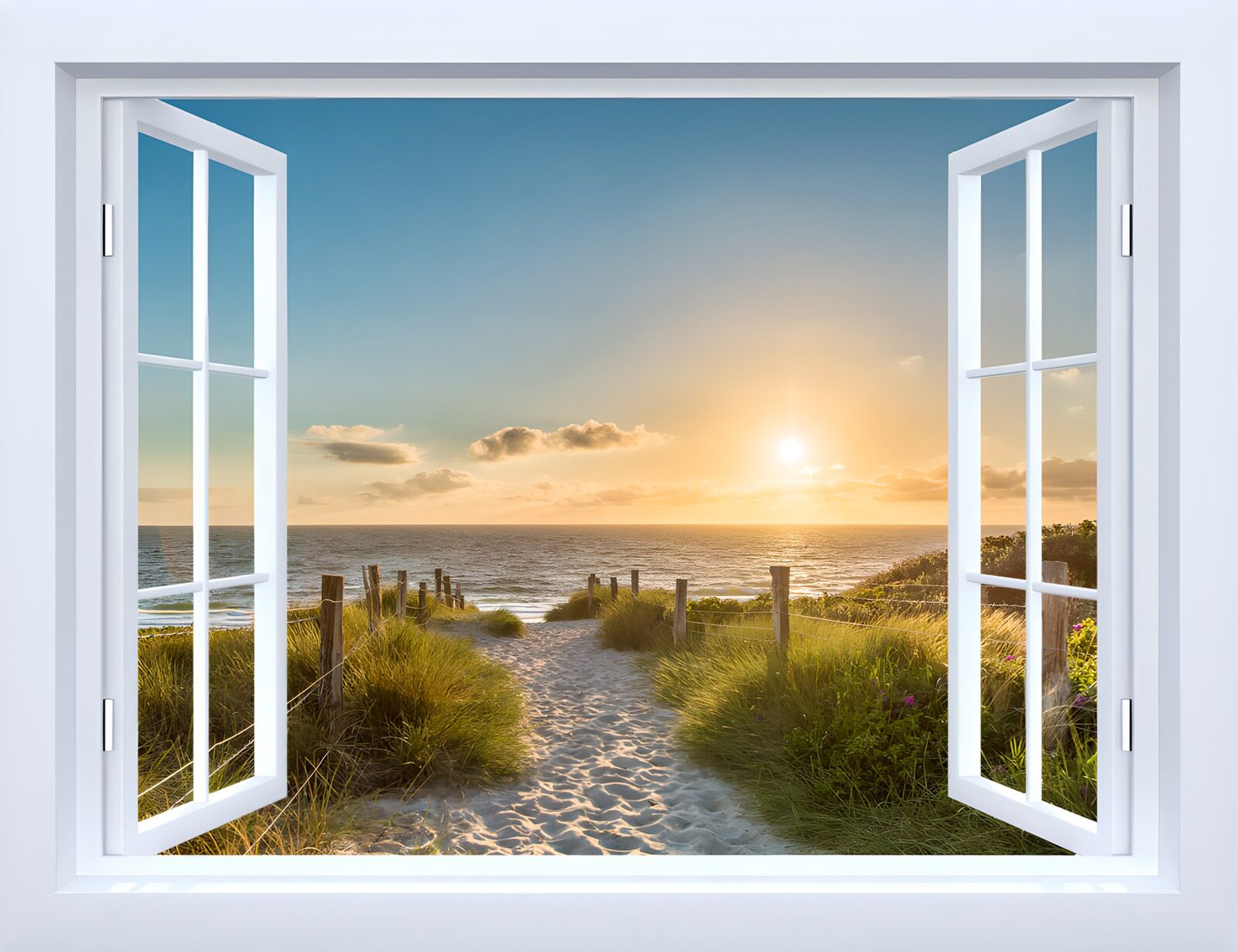 OCCOM1859448: Coastal Sunset Through a Window