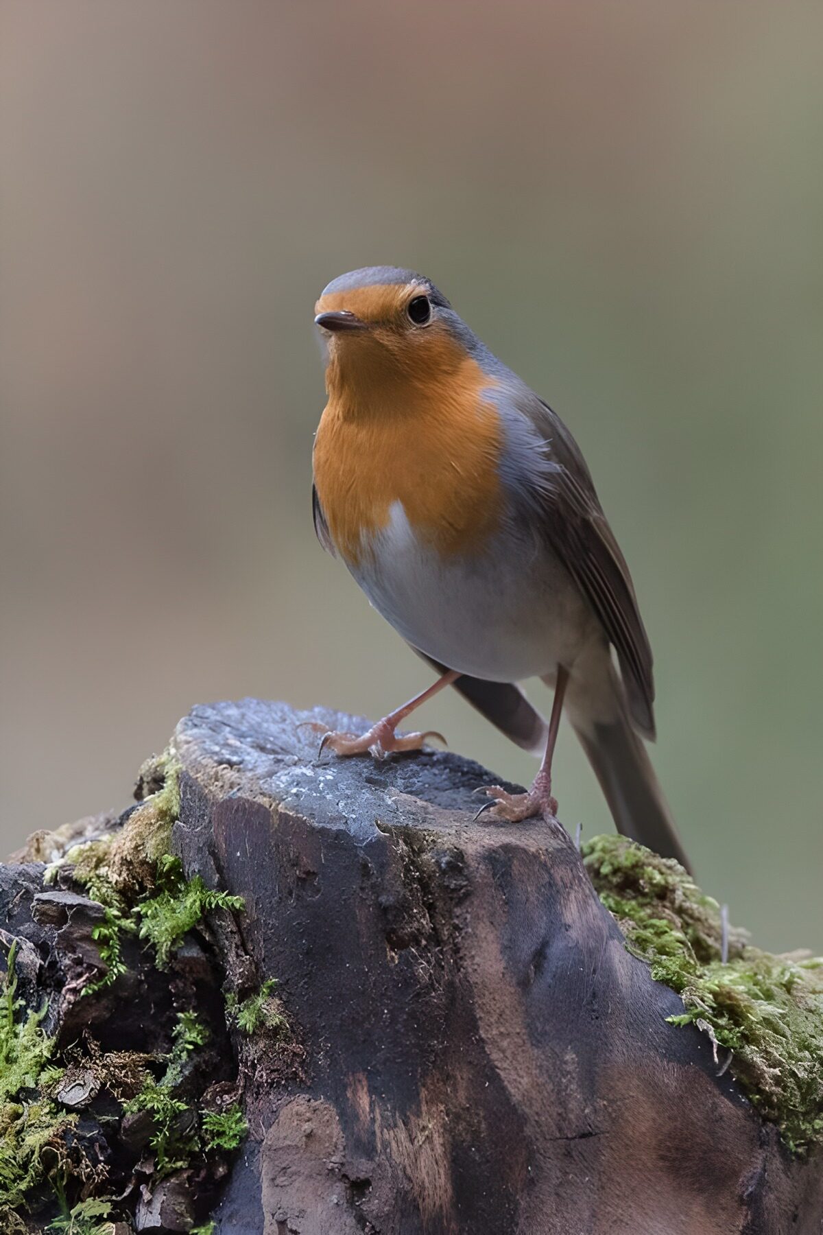 OCCOM6442526: Charming European Robin on a Log