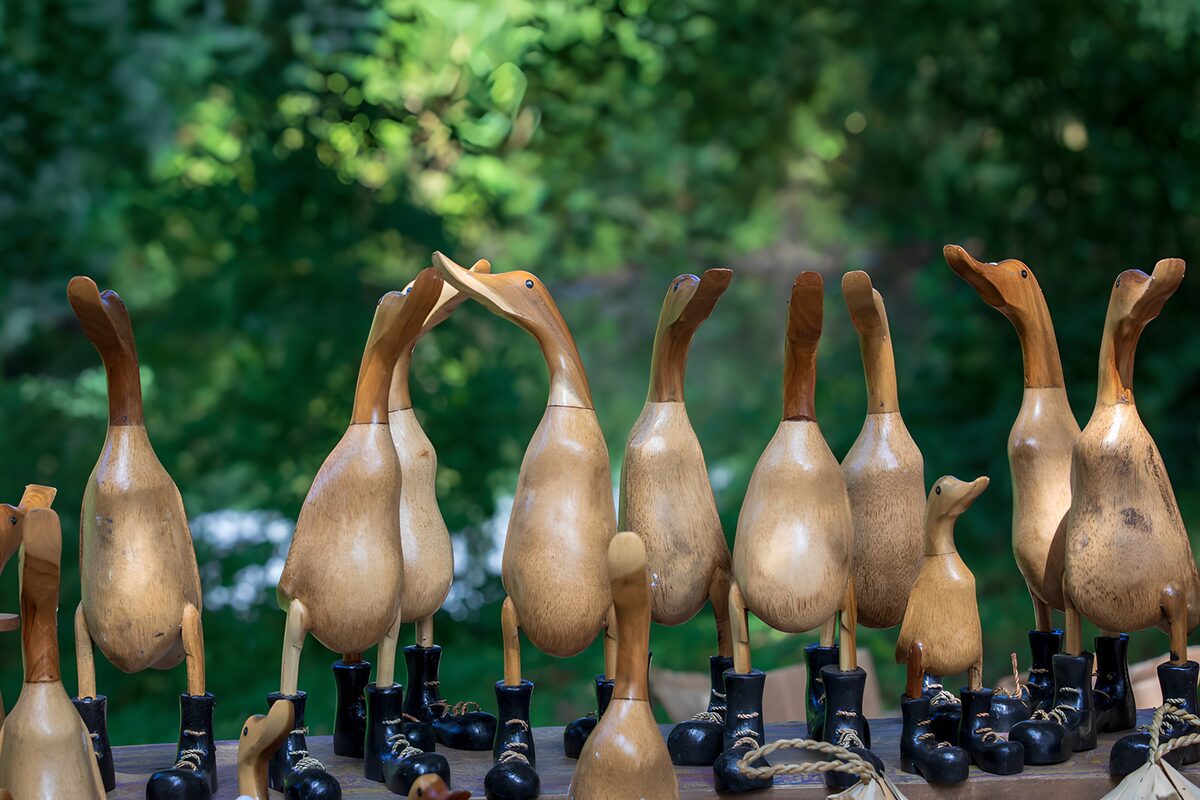 Quirky Wooden Duck Figurines
