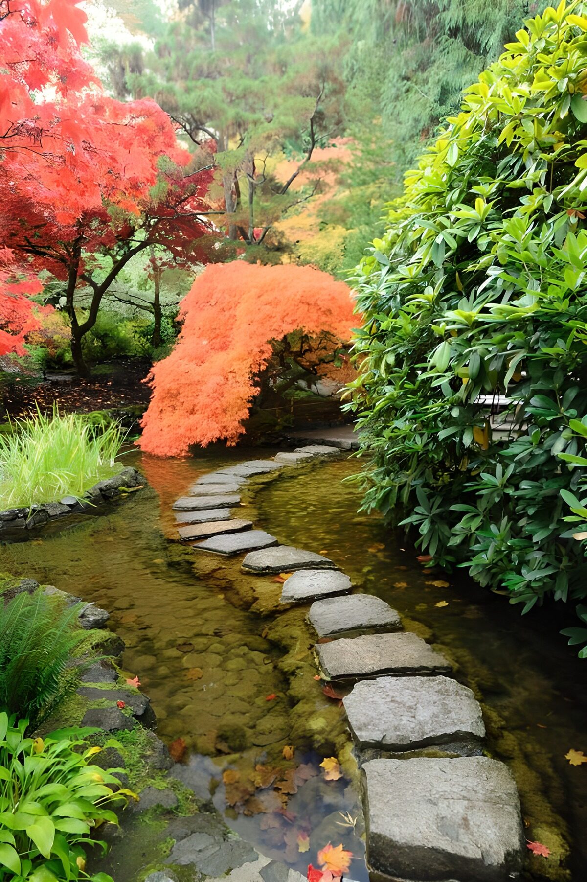 Serene Autumn Garden Path