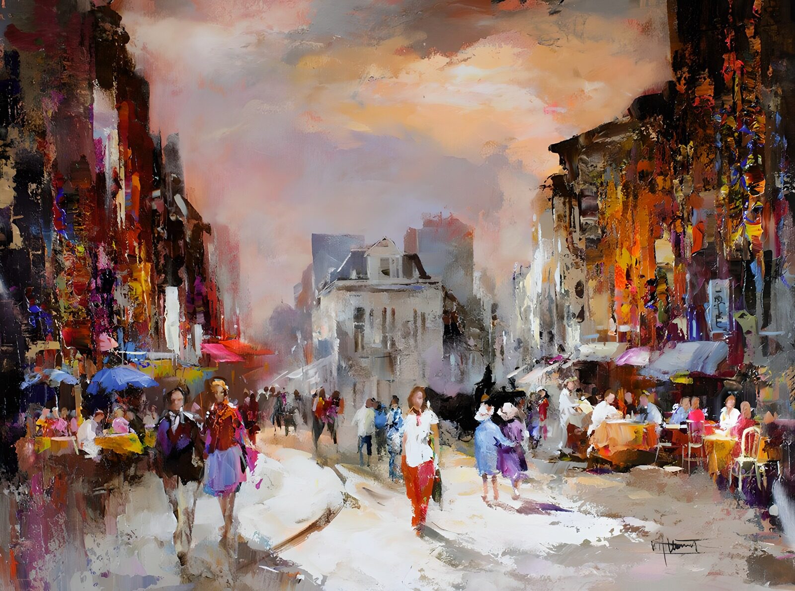 OCCOM4064333: Vibrant City Streets at Dusk
