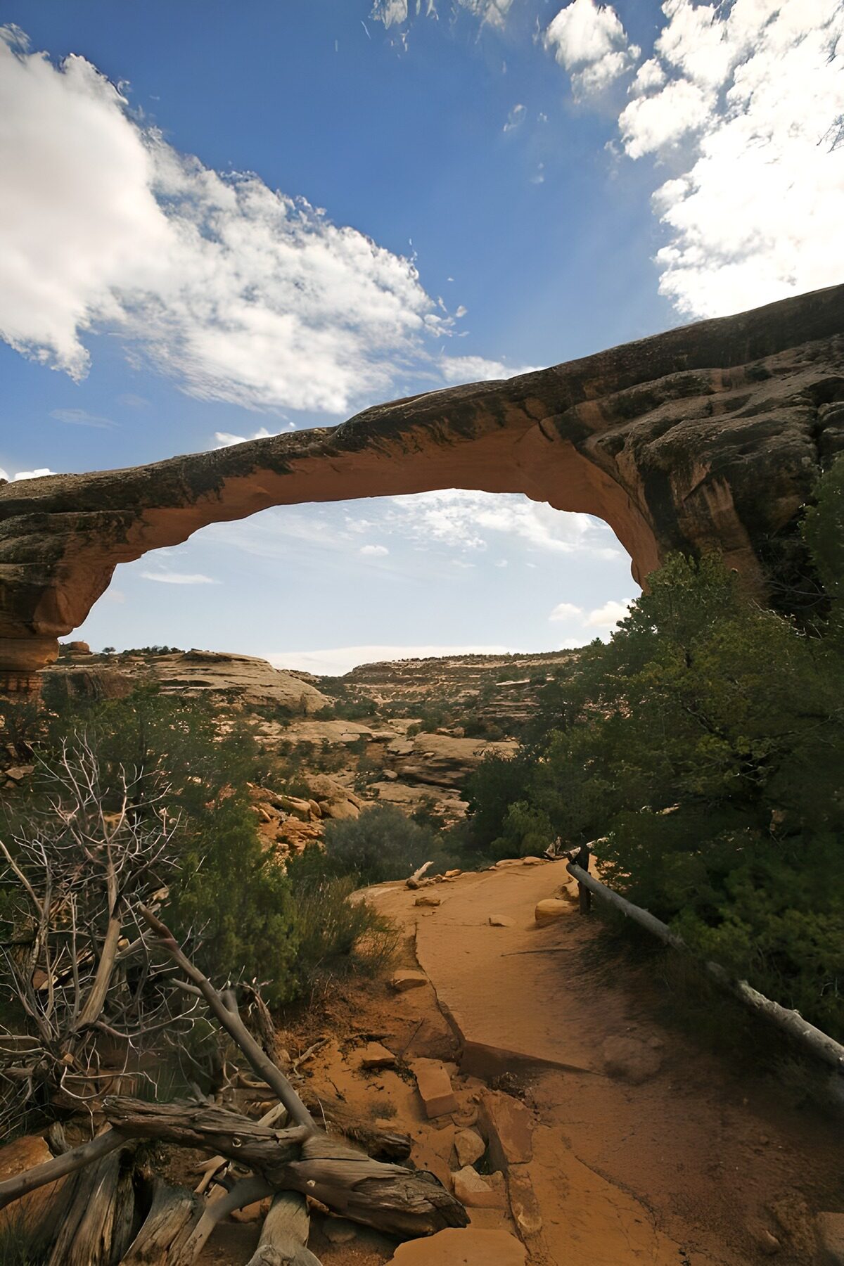 Natural Arch in Desert Landscape