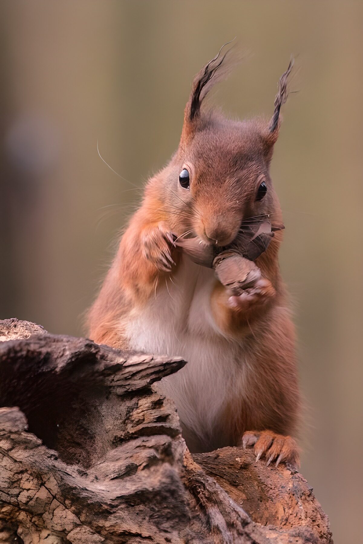 Squirrel Enjoying a Snack