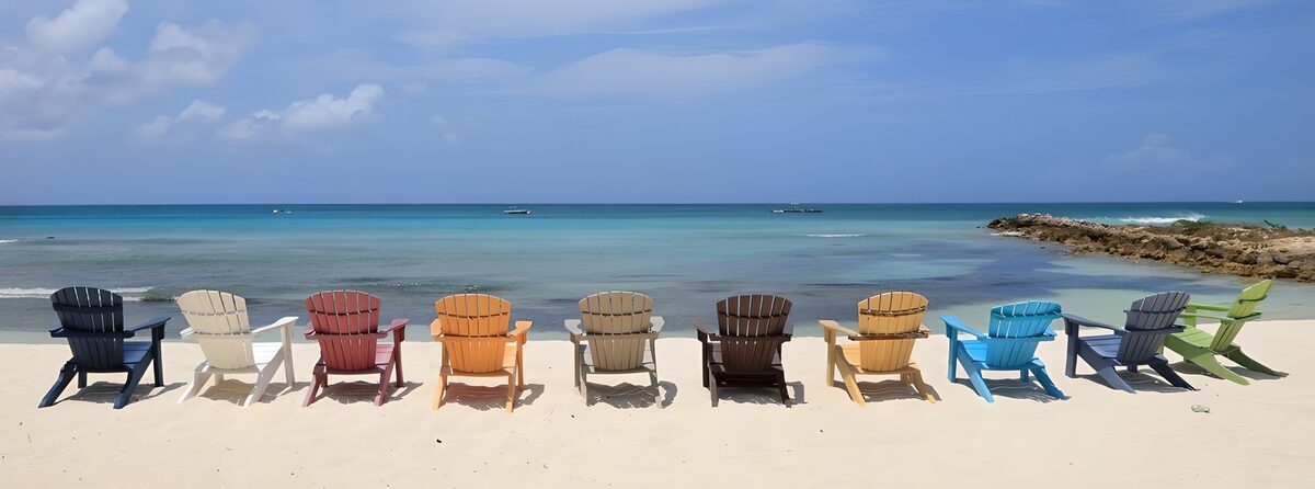 Colorful Beach Chairs by the Sea