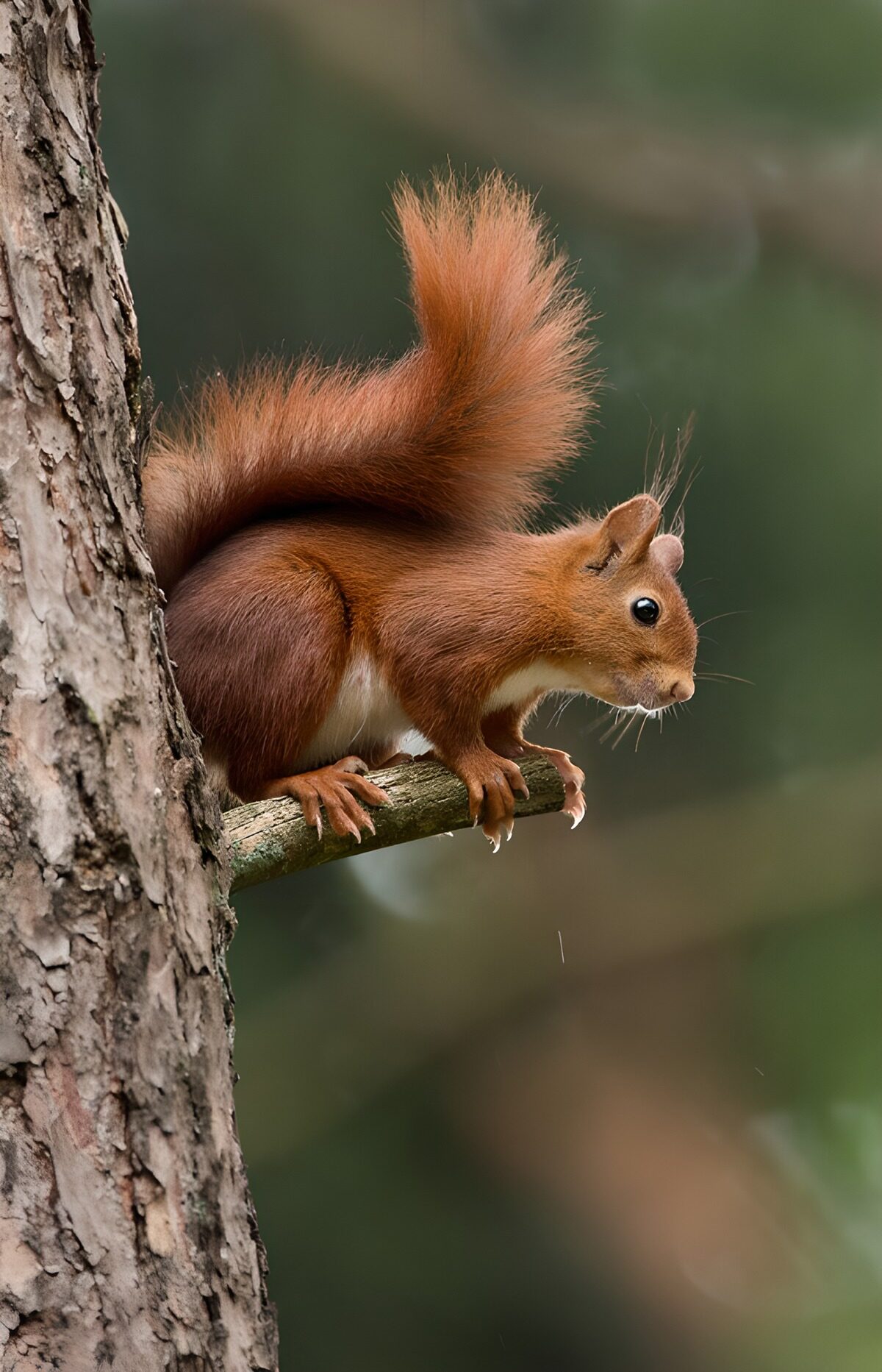 OCCOM3656734: Curious Red Squirrel on a Branch