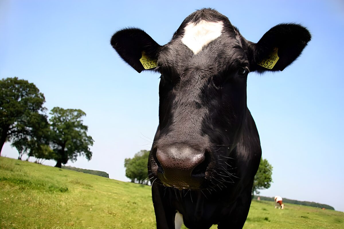Close-Up of a Dairy Cow in a Field