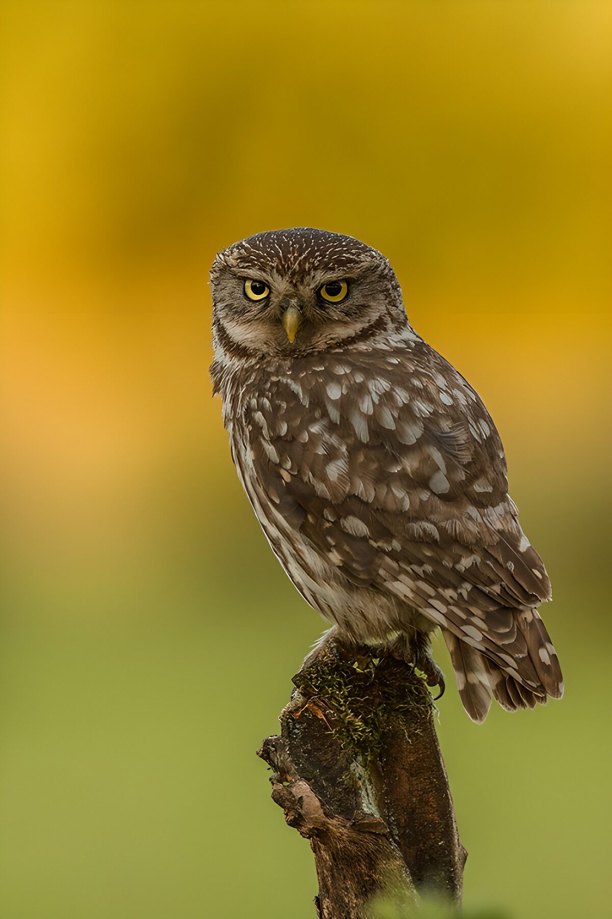 OCCOM1854375: Watchful Little Owl on Perch