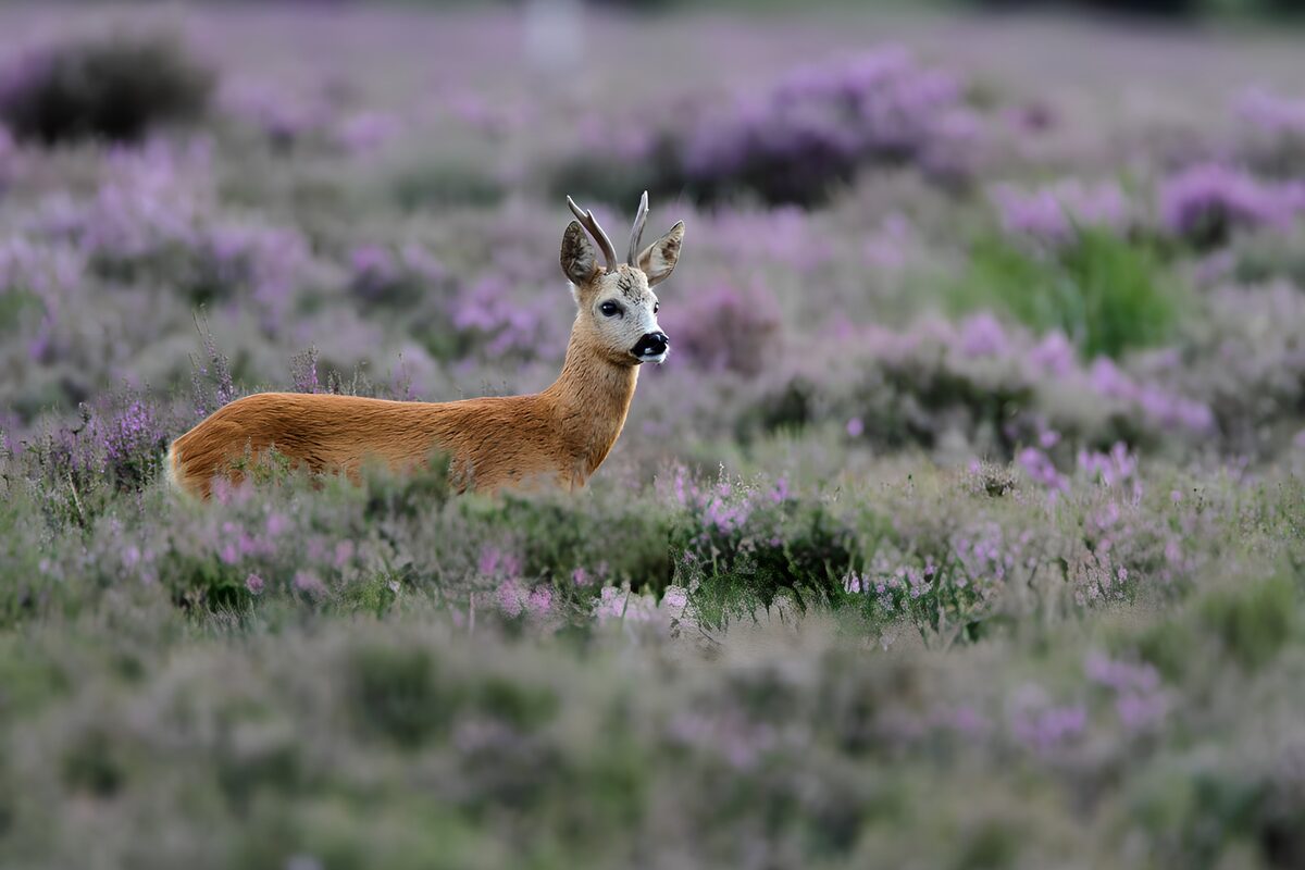 OCCOM4415041: Graceful Roe Deer in Blooming Heather