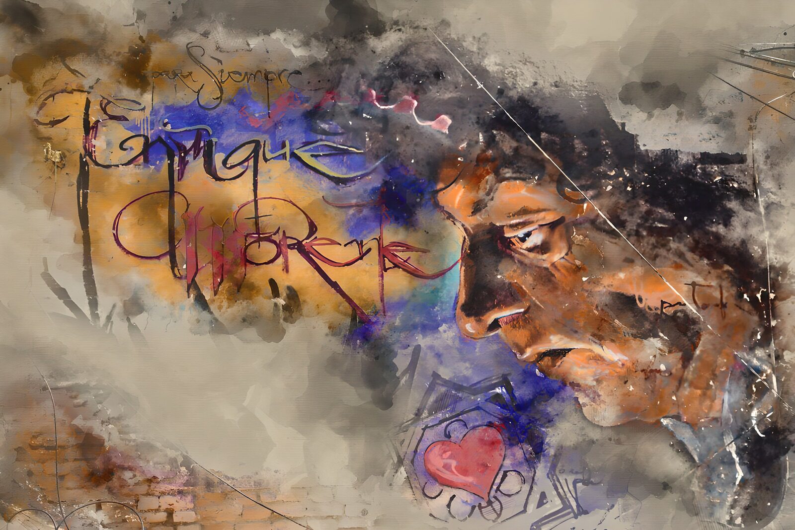 OCCOM7776924: Enigmatic Portrait with Abstract Elements