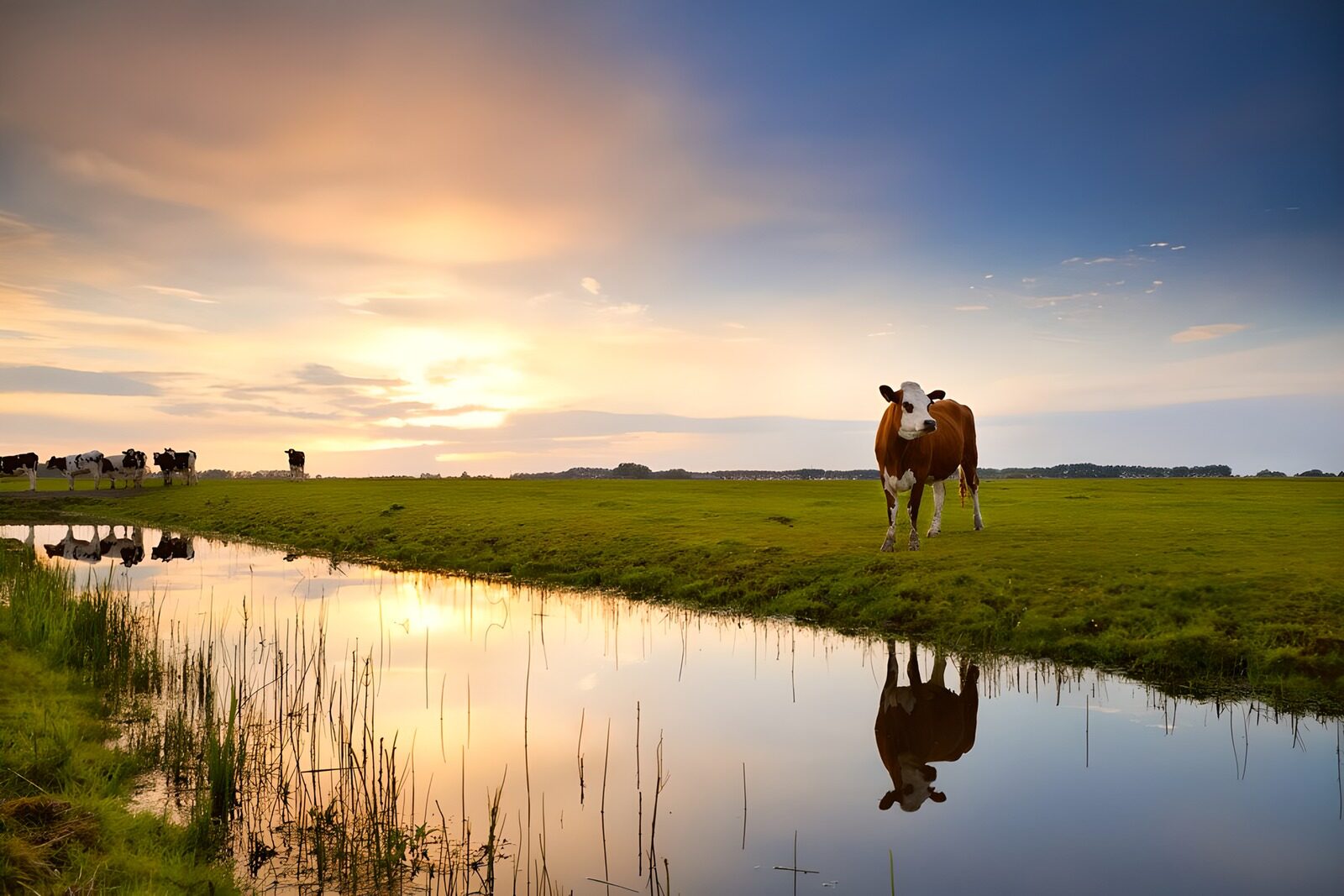 OCCOM9299351: Serene Sunset on a Pastoral Farm