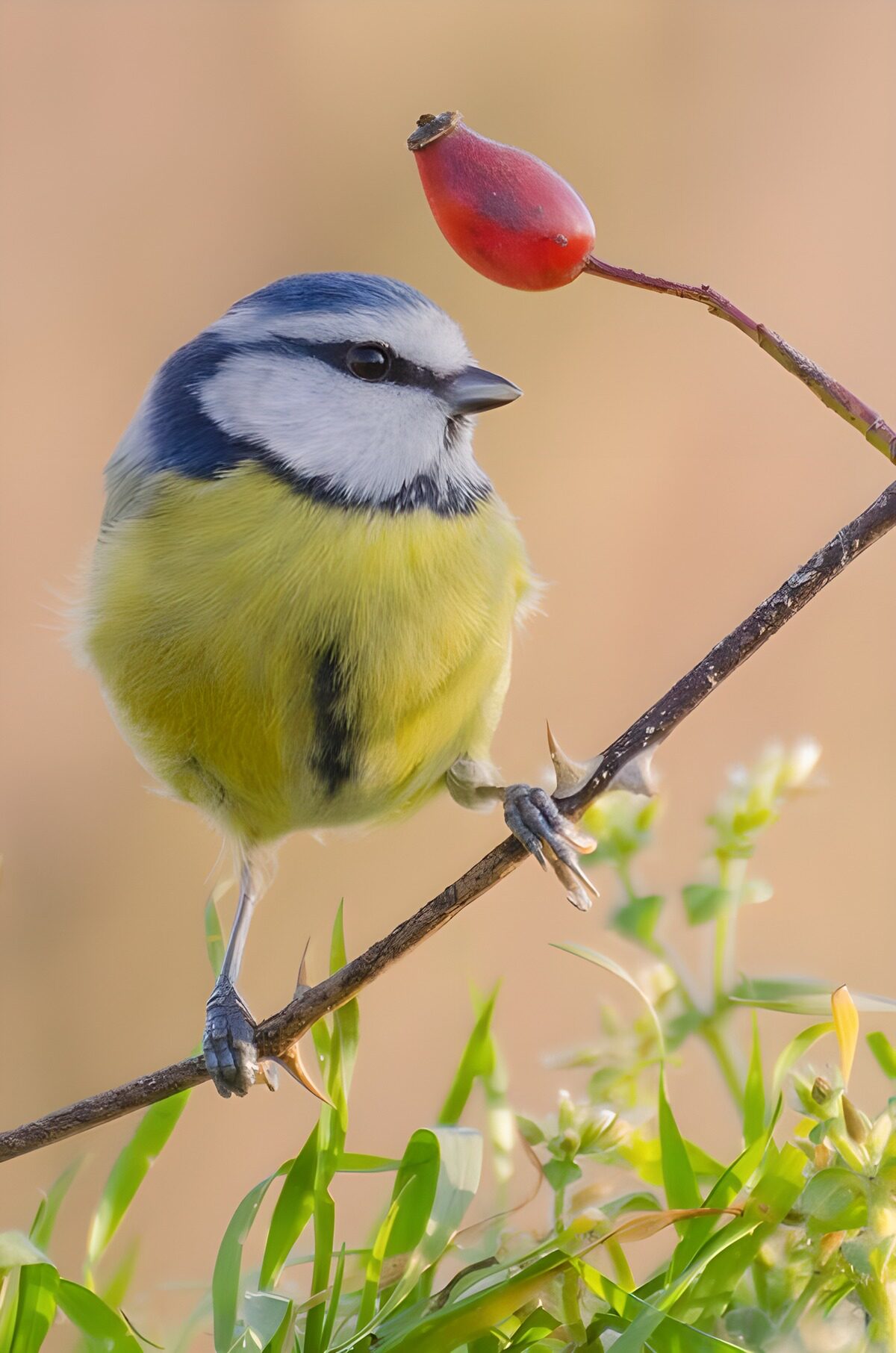 Charming Blue Tit Perched on a Branch