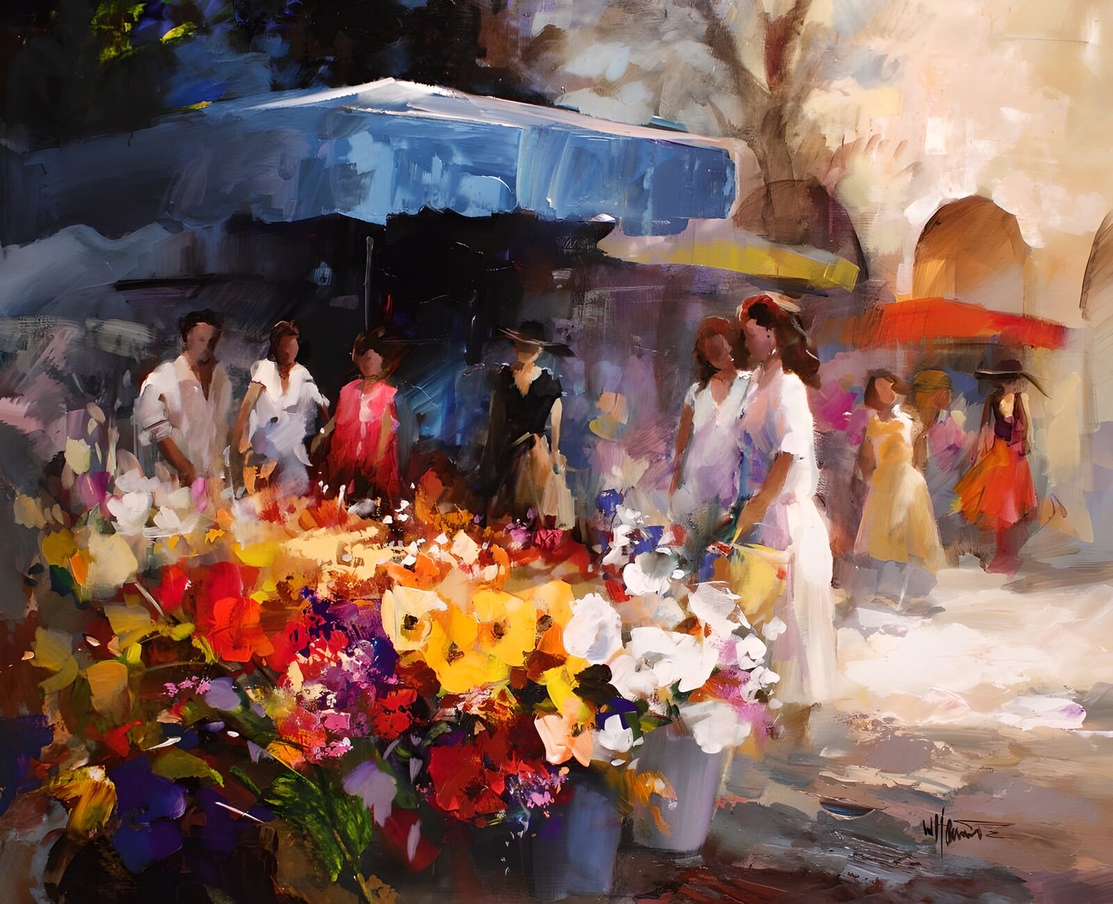 OCCOM6151656: Vibrant Flower Market Scene