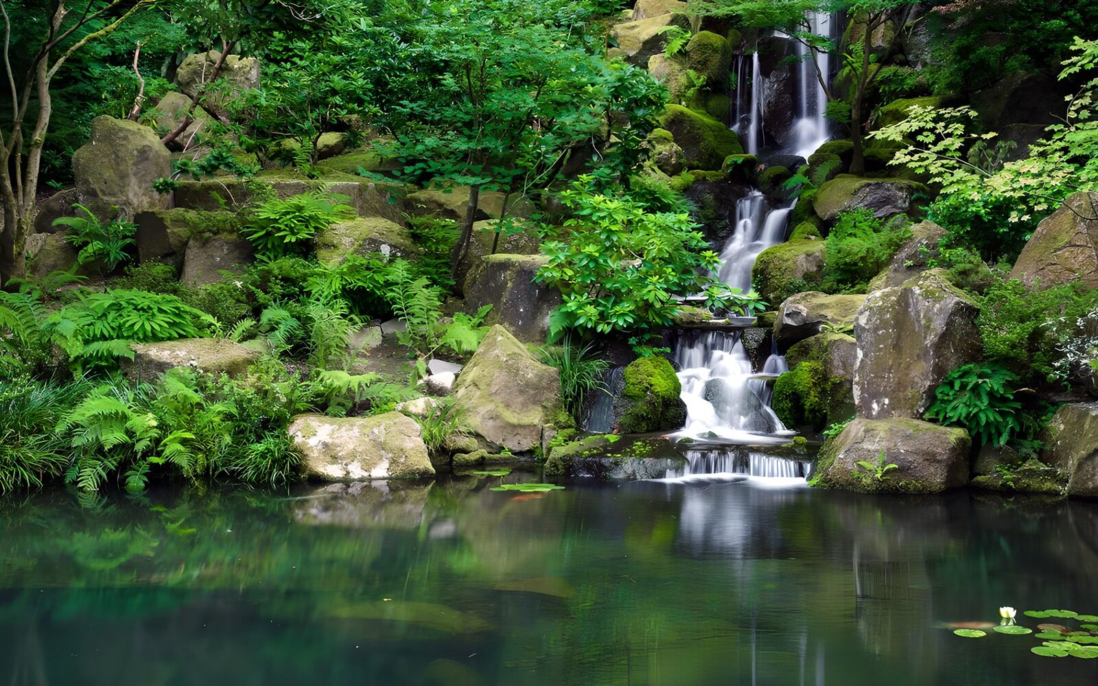 OCCOM9697231: Serene Waterfall in Lush Greenery