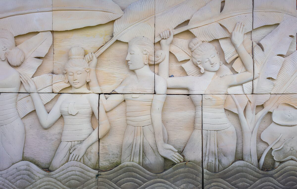 Graceful Figures in Stone Relief