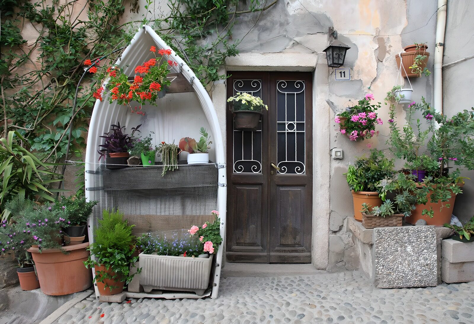 OCCOM1282122: Charming Doorway with Floral Decor
