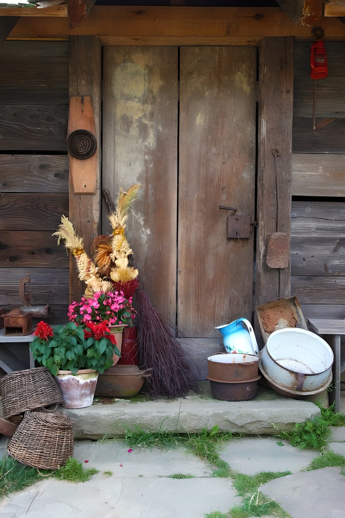 OCCOM5530730: Rustic Doorway with Garden Accents