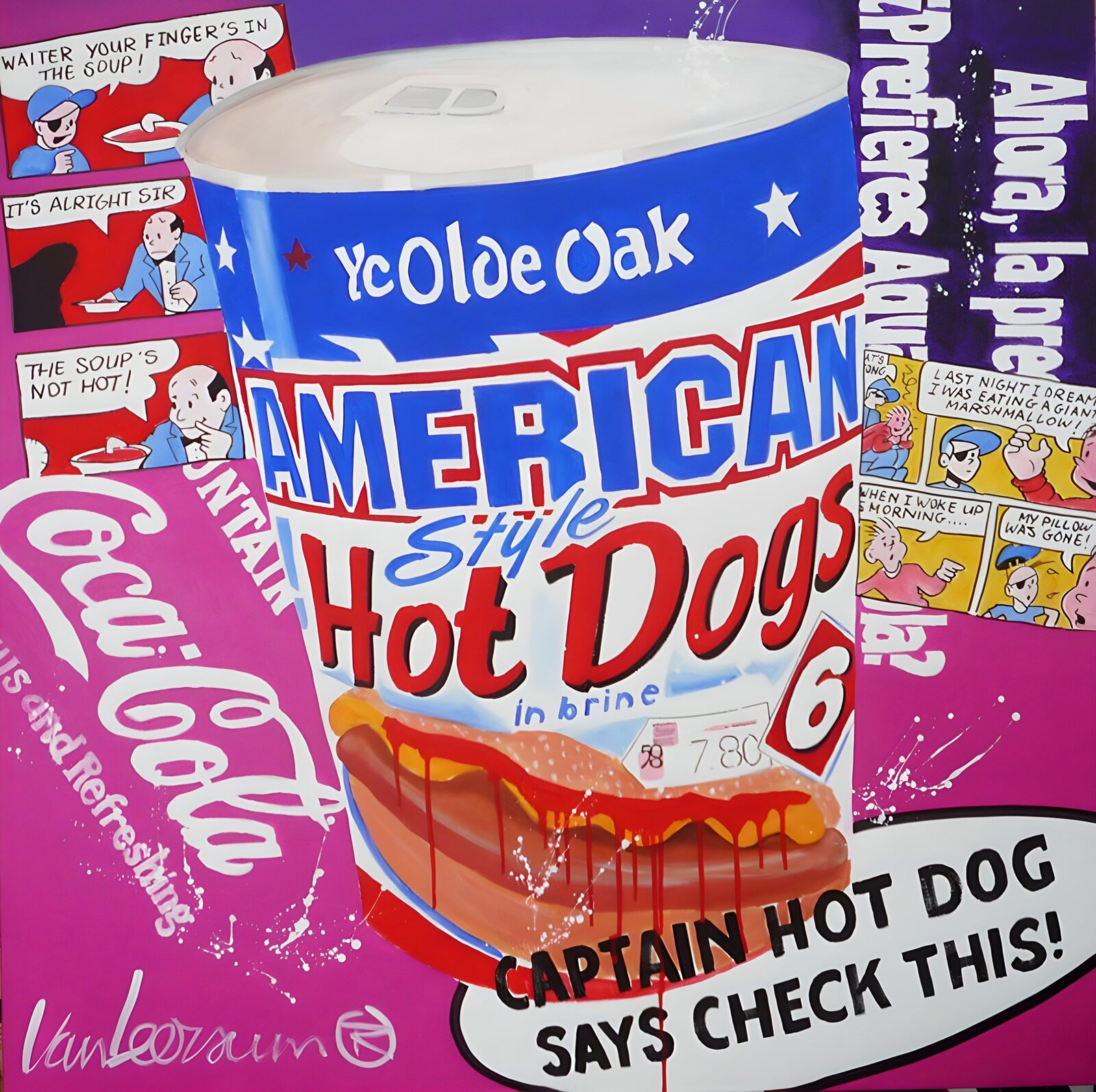 OCCOM1423024: Quirky American Hot Dog Can Art